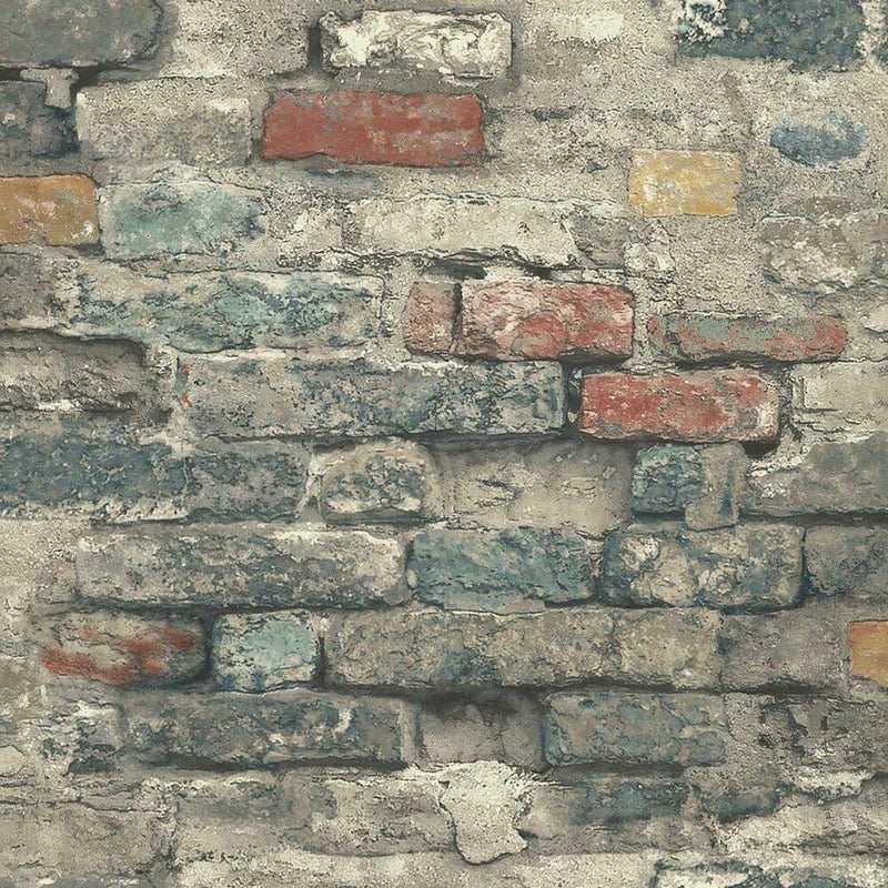 RoomMates RMK11080WP Teal Brick Alley Peel and Stick Wallpaper 20.5" x 16.5 feet - Image 5